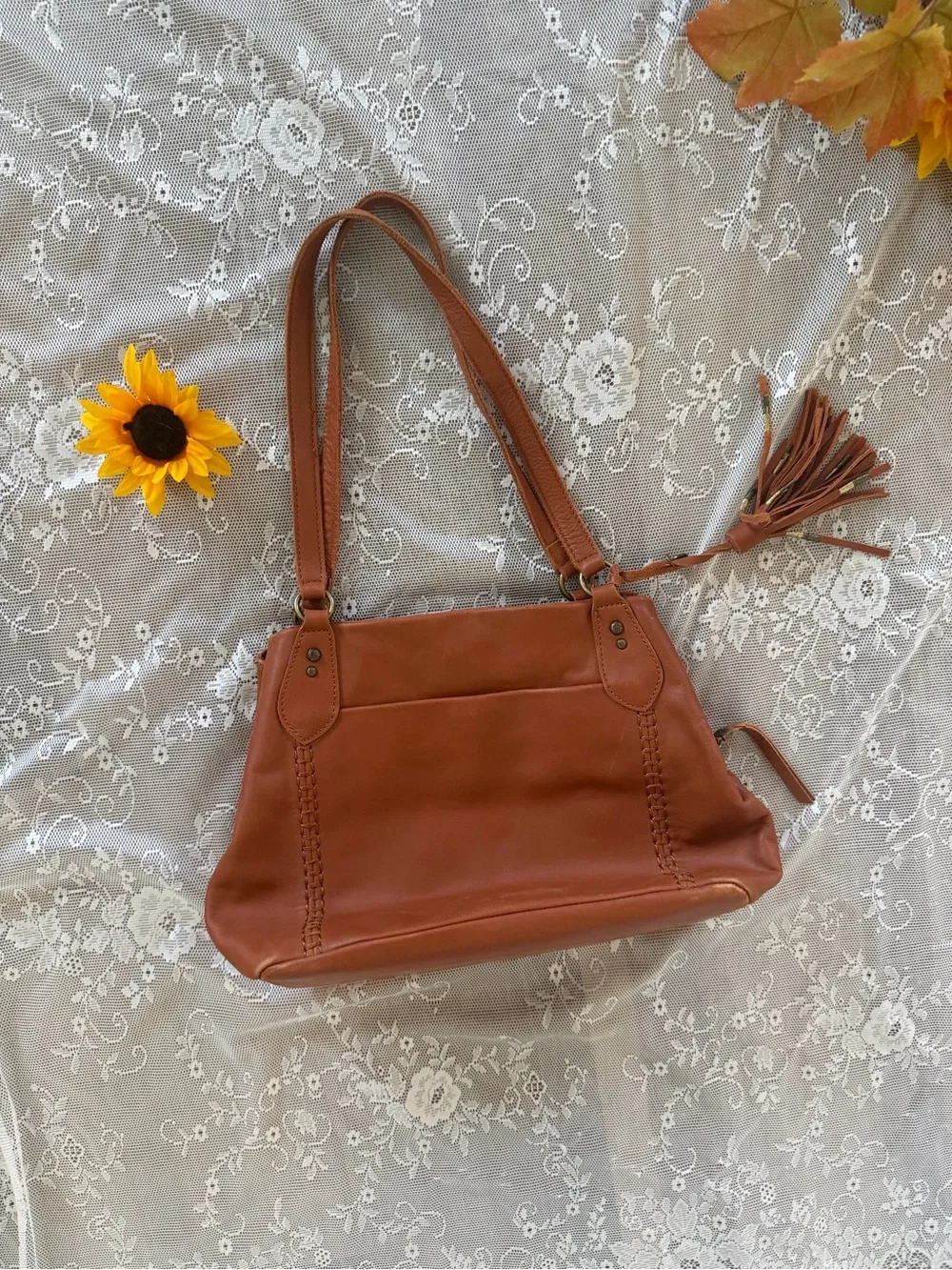 Cognac Leather Handbag